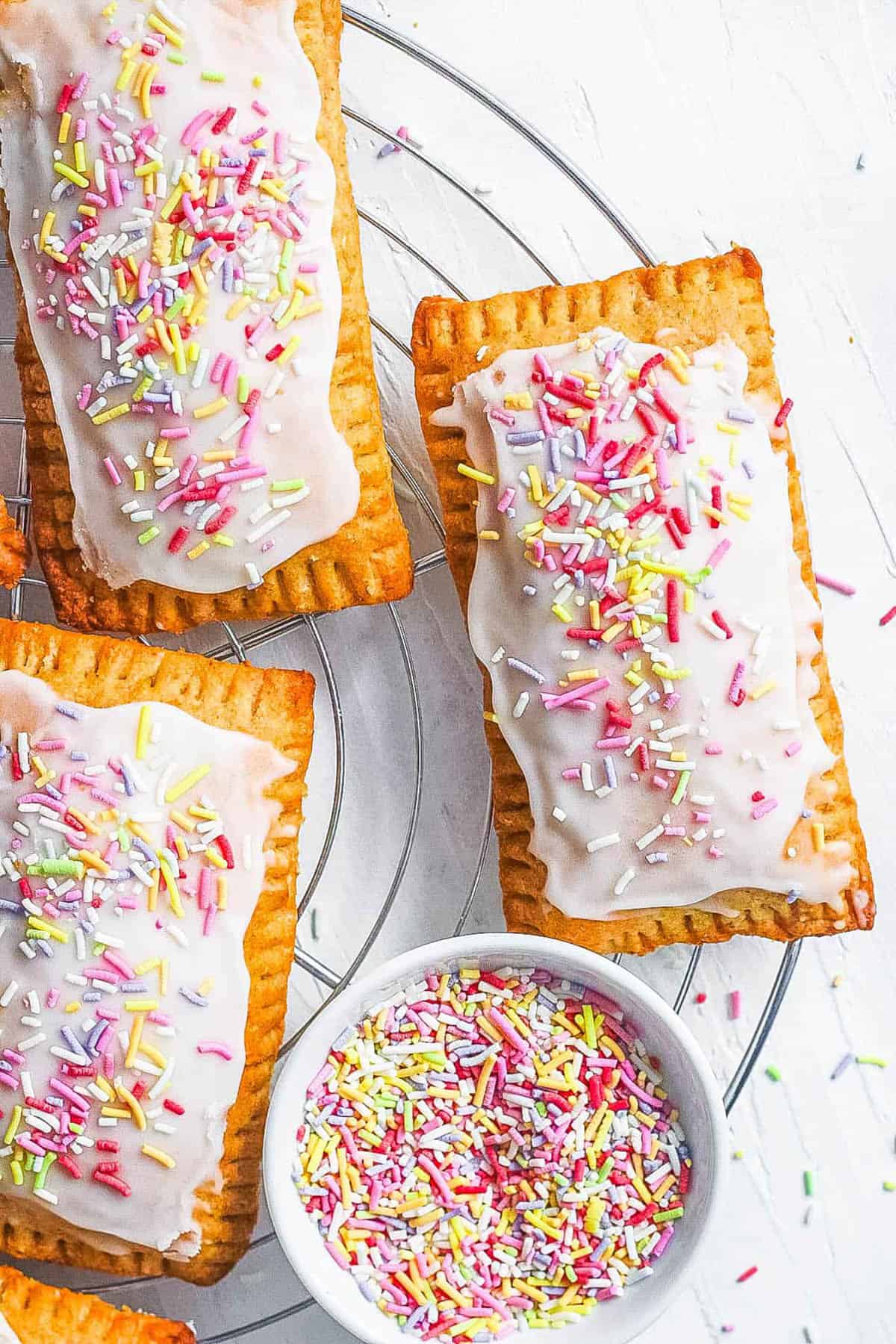 Healthy pop tarts on a wire rack.