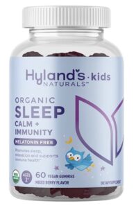 Bottle of Hyland's sleep aid for kids - melatonin free.