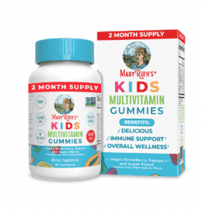 a box and bottle of the kids multivitamin gummies.