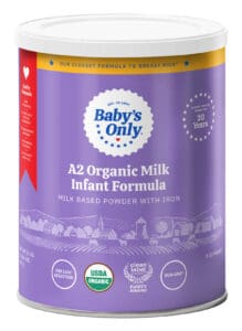 Can of Baby's Only Gentle A2 Organic Infant Formula.