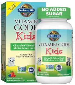 Bottle of Garden of Life Vitamin Code for Kids.