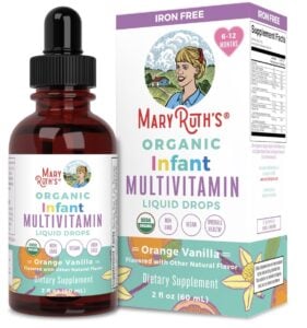 Bottle of Mary Ruth's organic infant multivitamin.