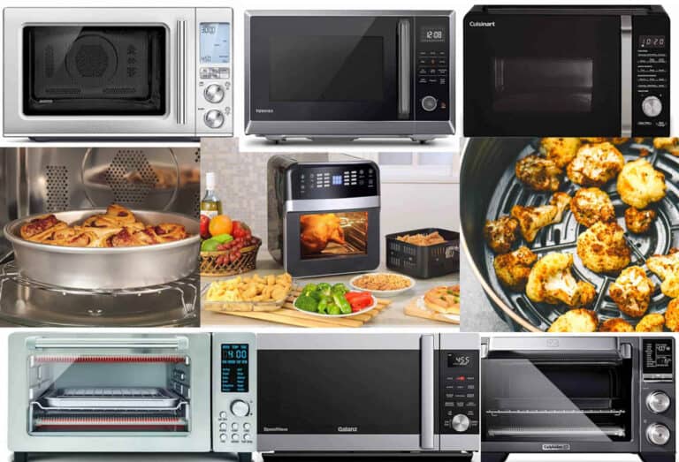 Best air fryer microwave combos collage.