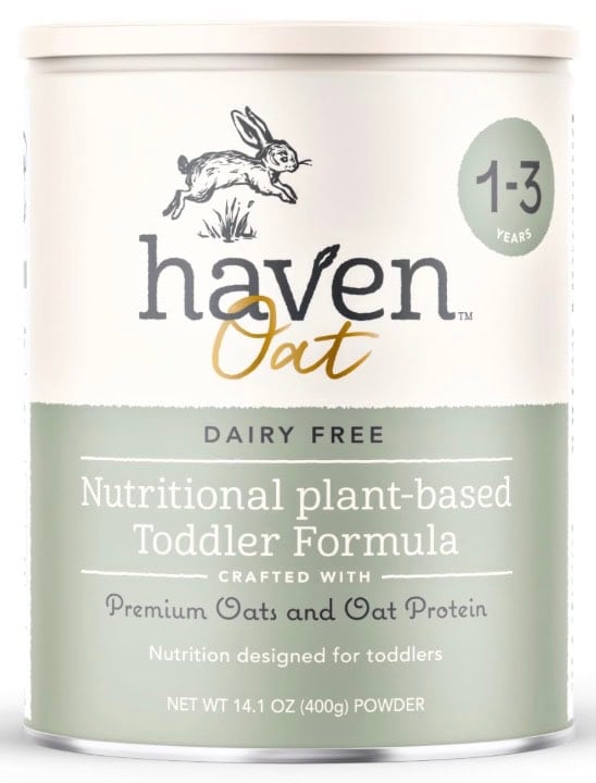 Can of Haven Oat toddler formula.
