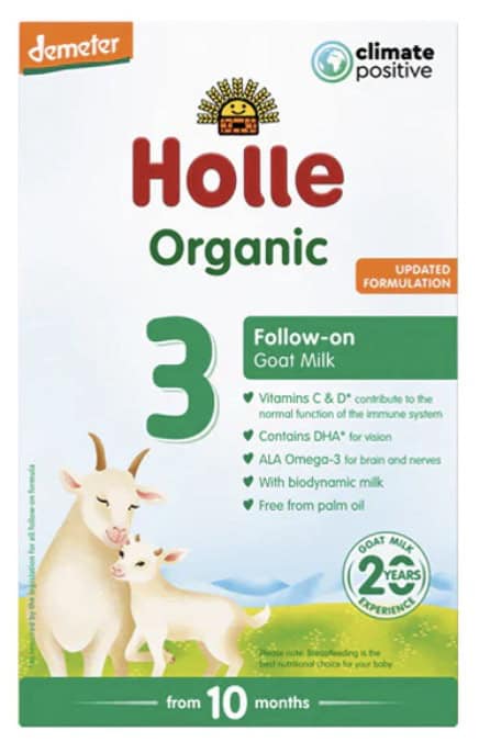 Box of Holle Goat Stage 3 toddler formula.