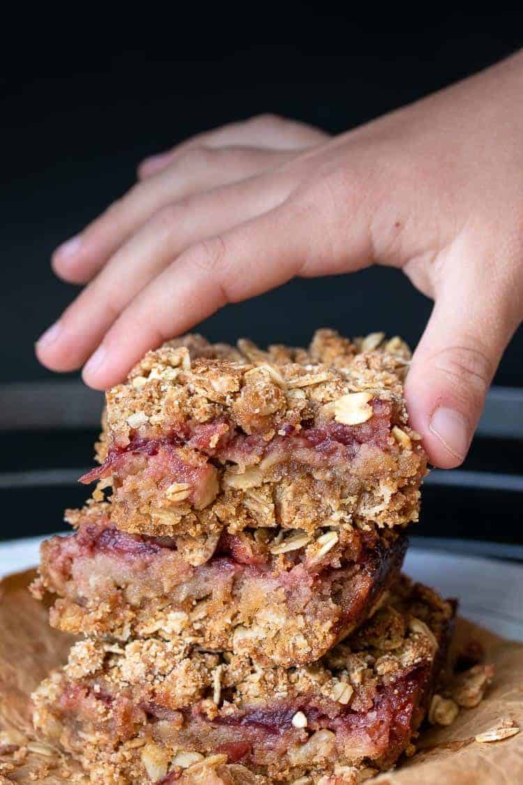 Healthy Vegan Cranberry Crumble Oatmeal Bars