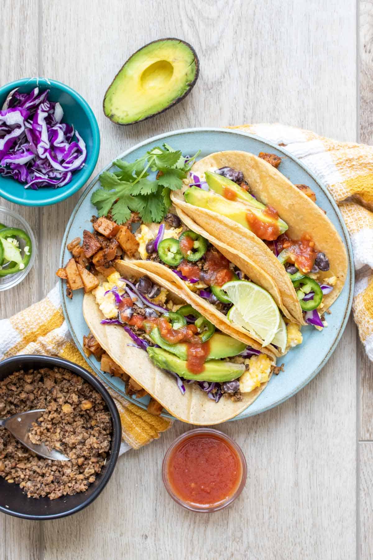 Vegan Breakfast Tacos (Easy, Healthy, High-Protein!)
