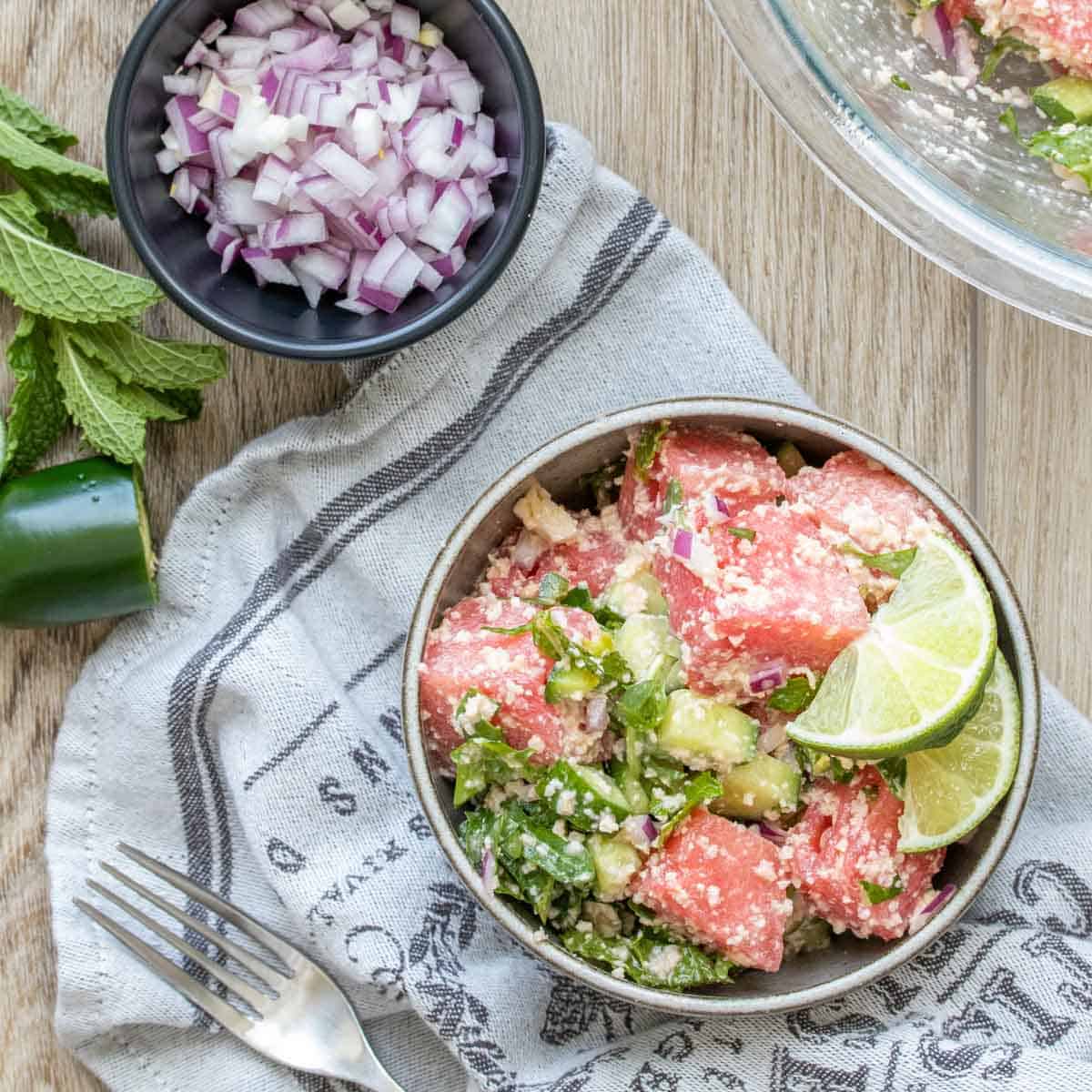 Watermelon Feta Mint Salad
