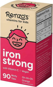 Box of Renzo's iron strong vitamin for kids.