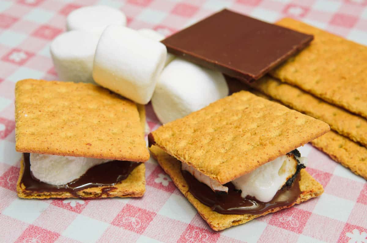 S'mores made in the microwave.