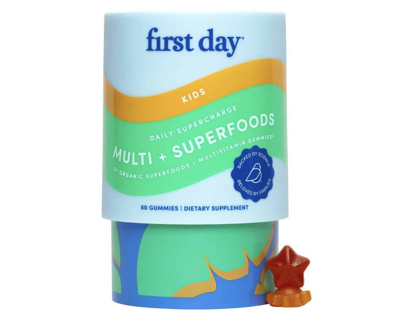 Bottle Of First Day Kids Vitamins.