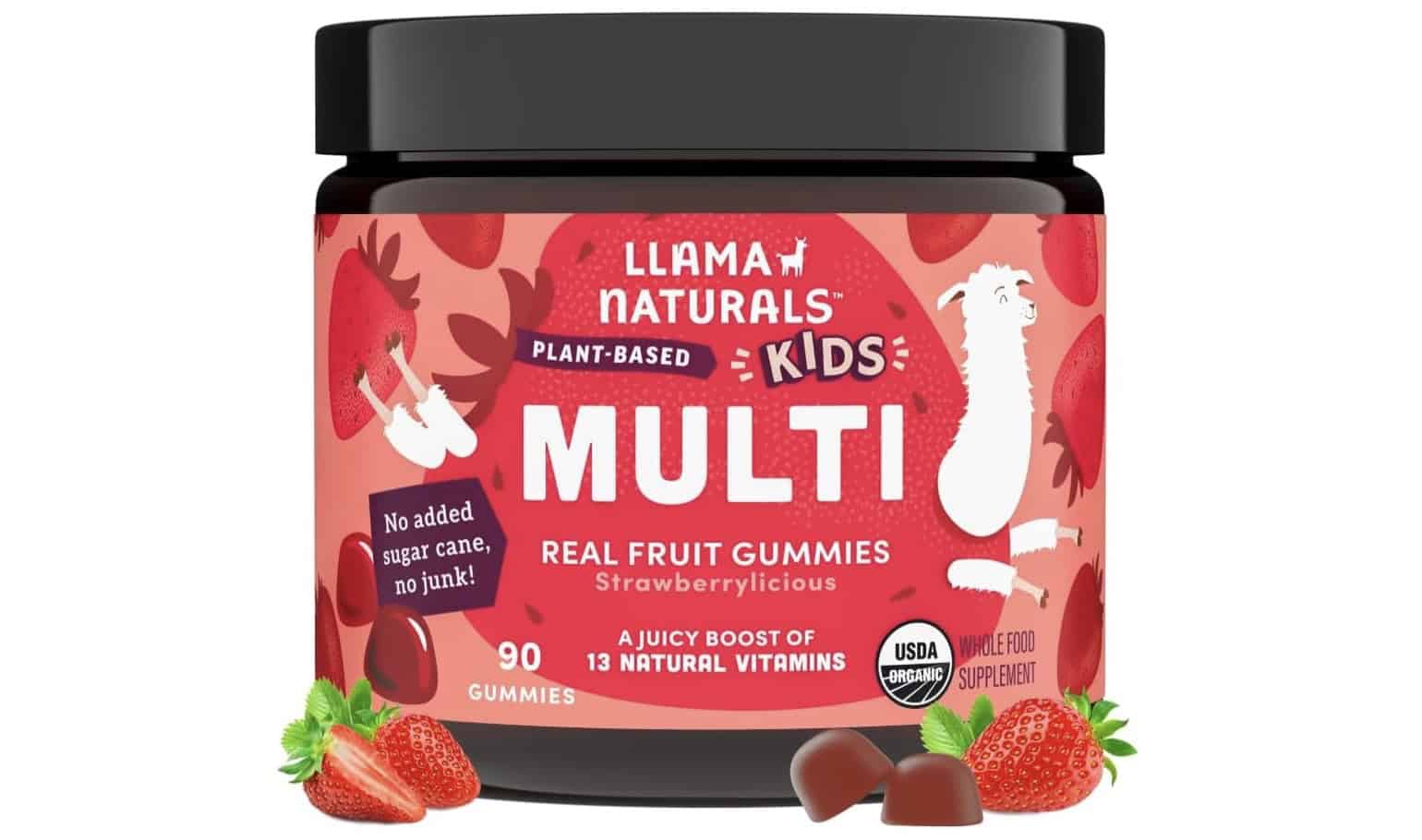 Bottle of Llama Naturals Kids Vitamins.