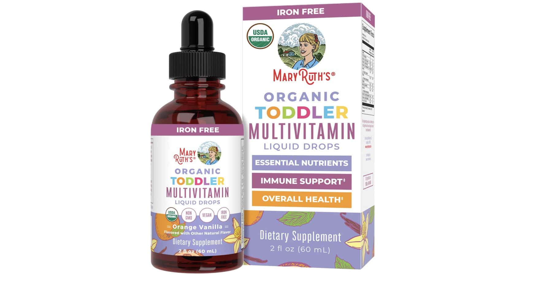 Bottle of Mary Ruth's Toddler Multivitamin Drops