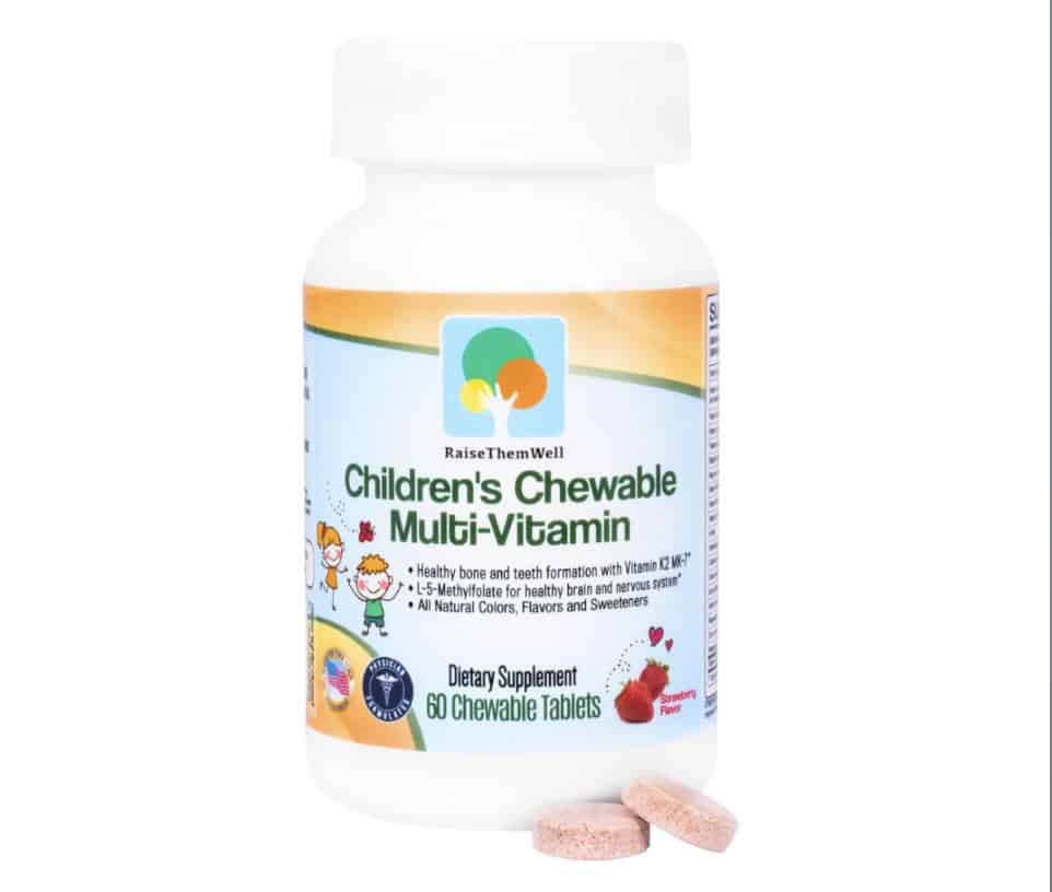 Bottle of Raise Them Well Children's Multivitamin.