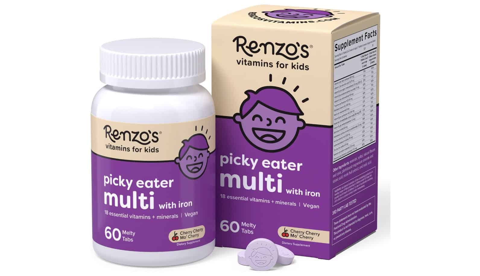 Bottle of Renzo's picky eater multivitamin.