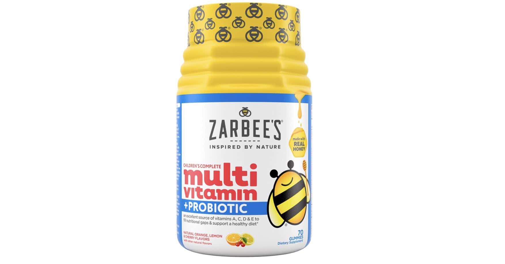Bottle of Zarbee's kids multivitamin.